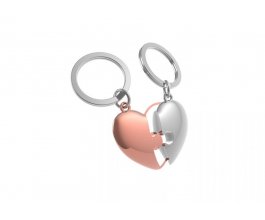 MTM Klíčenka Puzzle Srdce růžovo-stříbrné