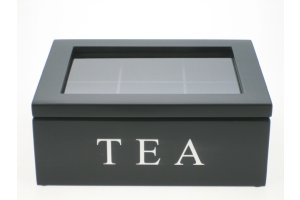 GUSTA Box na čajové sáčky 23 x 18 cm černý