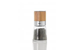 AdHoc Mlýnek na sůl a pepř AKASIA, keramický mlýnek CeraCut sklo/nerez/dřevo